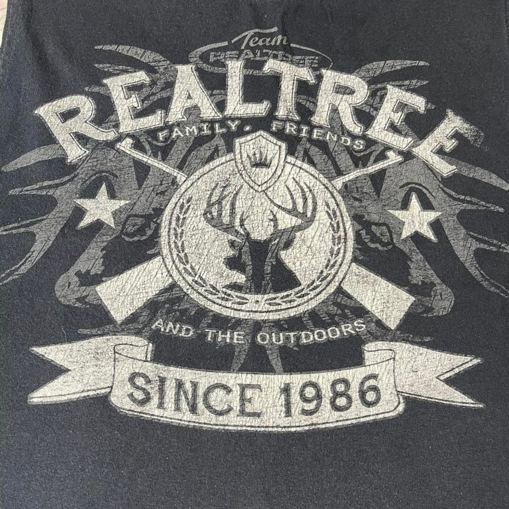 Realtree Graphic Tank Top Deer Hunting Outdoors Black M - Picture 2 of 4